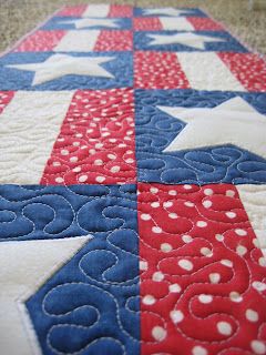 American Flag Table Runner, 4th Of July Table Runners Quilted, 4th Of July Table Runner, Patriotic Patterns, Quilt Runners, Patriotic Table Runner, Necktie Quilt, Fun Quilts, Quilted Table Runners Christmas