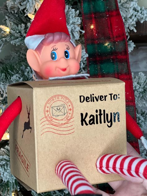 Elf On The Shelf Arrival Introduction, Elf Back Ideas Easy, Elf On Shelf Baby Announcement, Elf On The Shelf Box Ideas, Elf Arrival Ideas New, Elf Camera, Elf On Shelf Funny, Elf On Shelf Printables, Extreme Haircut