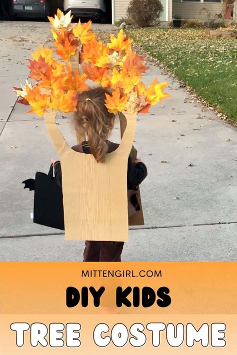 Autumn Costume Kids, Tree Costume For Kids, Tree Halloween Costume, Fall Carnival Games, Candle Costume, How To Make Trees, Kids Tree, Cardboard Costume, Tree Costume