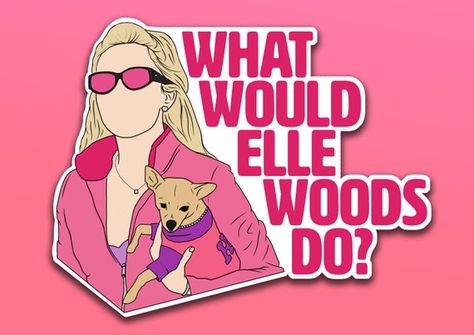 Coven Characters, Macbook Stickers, Elle Woods, Funny Sticker, Legally Blonde, Sticker Cute, Wood Gifts, Hand Drawn Design, Mean Girls