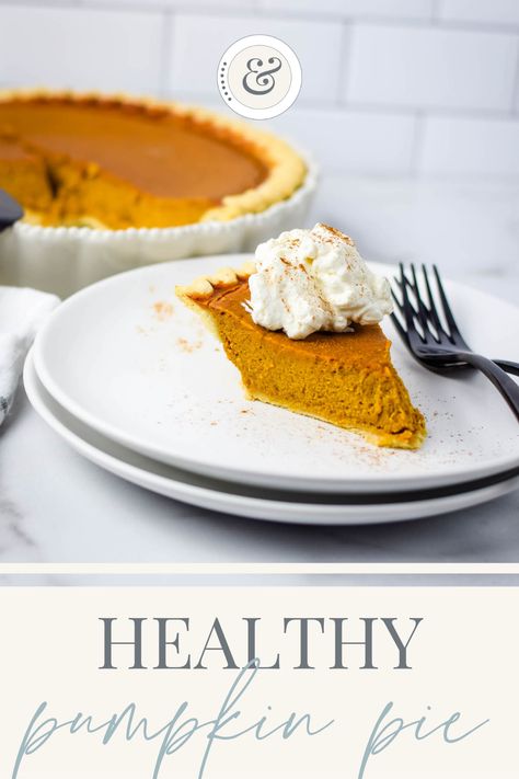 This healthy pumpkin pie recipe recipe uses real pumpkin puree and is sweetened with honey. It makes a delicious easy pumpkin dessert with fewer calories, more nutrients, and no refined sweeteners. Swap the processed ingredients for healthy versions when making your favorite holiday treats. This healthy pumpkin pie is naturally sweetened, and contains ingredients that are good for you! Pumpkin Pie With Honey, Pumpkin Pie Recipe With Real Pumpkin, Pumpkin Pie Healthy, Clean Eating Pumpkin Pie, Protein Pumpkin Pie, Chocolate Desserts Fancy, Healthy Pumpkin Pie Recipe, Fresh Pumpkin Pie, Healthy Pumpkin Pie