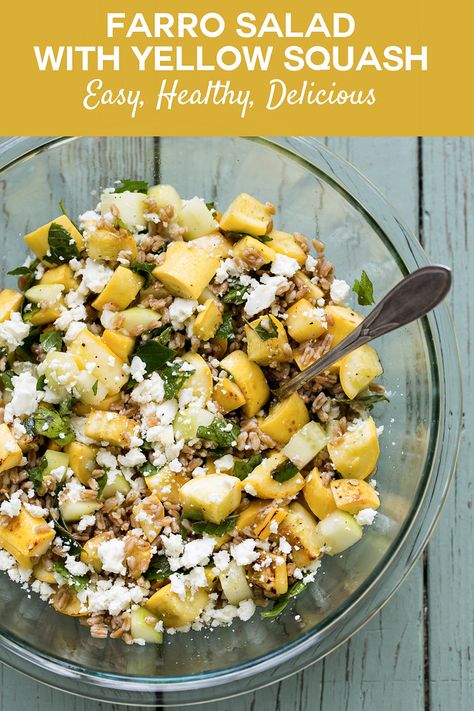 Cold Squash Salad, Yellow Squash Salad Recipes, Yellow Squash Salad, Squash Salad Recipes, Yellow Recipes, Plexus Recipes, Yellow Salad, Squash Quinoa Salad, Grains Recipes