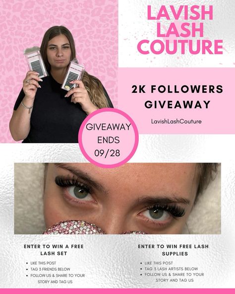 ✨ 2K GIVEAWAY ALERT ✨ I can’t believe we hit 2k followers, and it’s all thanks to YOU! To show my appreciation, I’m giving back with some incredible prizes: 🌟 1 lucky client will win a FREE lash set of your choice 🌟 1 lash artist will receive FREE lash supplies from @lavishlashcouture shop 🩷 Here’s how to enter for clients: 1. Follow @lavishlashcouture 2. Like this post 3. Tag 3 friends below 4. Bonus: Share this post on your story and tag us for extra entries Here’s how to ente... Lash Supplies, Giveaway Alert, Thanks To You, 3 Friends, Lash Artist, Giving Back, Your Story, Lashes, The Incredibles