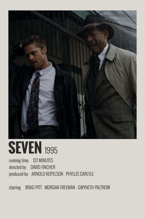 Se7en Movie, Seven Poster, Classic Films Posters, Iconic Movie Posters, Movie Card, Film Posters Minimalist, Septième Art, Great Movies To Watch, Film Posters Vintage