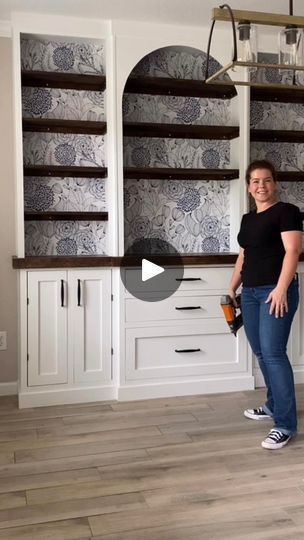 299K views · 5.5K reactions | DIY Built-In Bar for Dining Room! I built this at a friends house a few years ago and it was such a fun build! | DIY Built-In Bar for Dining Room! I built this at a friends house a few years ago and it was such a fun build! | By Life Is What You Make It | A few years ago I turned a
blank wall into this huge built-in unit for one of my
best friends. But let's back up. This is the wall that we
were working with. We started by figuring out how wide we
wanted the built-in and then I removed the baseboard where it
would go. And then I added a base for the cabinet to sit on
securing it into the studs behind the wall. I used three
quarter inch sanded plywood for the cabinet boxes and I just
built them myself with pocket holes. This is my friend's
husband Kevin. I don Custom Built Ins Dining Room, Buffet Bar Ideas Dining Rooms, Dining Room Cabinet Ideas, Built In Hutch Dining Room, Built In Bar In Living Room, Diy Built In Bar, Dining Room Built In Buffet, Built In Kitchen Hutch, Built In Bar Cabinet