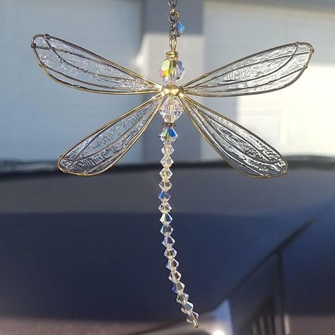 Sun Catcher Hanging Crystals for Windows Garden Hanging Ornaments Outdoor Good Luck Charm(Dragonfly) : Amazon.co.uk: Garden Wire Decorations, Bead Bugs, Dragonfly Wedding, Beaded Bugs, Dragonfly Ornament, Dragonfly Gifts, Metal Wings, Dragonfly Dreams, Dragonfly Wings