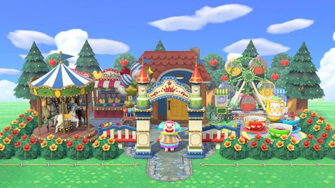 Acnh Carnival Ideas, Ac New Leaf, Animal Crossing Funny, Happy Home Designer, Animal Crossing Wild World, Animal Crossing Pocket Camp, New Animal Crossing, Animal Crossing Game, Island Design