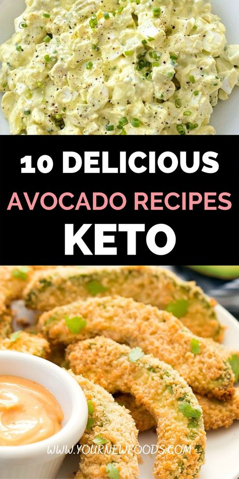 Your New Foods, Keto Avocado Recipes - 10 Easy must-try avocado recipes. Keto diet for beginners and Low-Carb recipes. Avocado Recipes Keto, Keto Avocado Recipes, Best Avocado Recipes, Avocado Recipes Easy, Toast Recipe Breakfast, Avocado Recipes Healthy, Diet Dinner Recipes, Avocado Toast Recipe, Keto Diet Breakfast