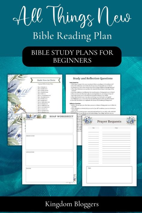 Bible Reading Plan All Things New God Makes All Things New, Topical Bible Reading Plan, Isn't It Wonderful, Free Bible Printables, Parables Of Jesus, Bible Study Topics, Online Bible Study, Bible Study Plans, Bible Printables