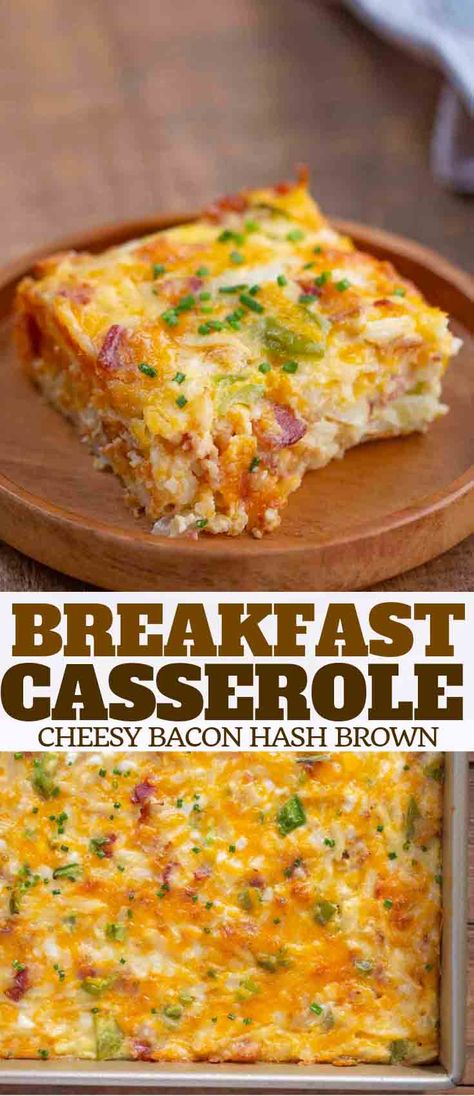 Breakfast Casserole made with eggs, bacon, shredded potatoes, and cheese is the PERFECT make-ahead breakfast for busy mornings or holidays! #eggs #breakfast #brunch #bacon #cheese #casserole #breakfastcasserole #holidays #christmas #easter #dinnerthendessert Breakfast For Busy Mornings, Casserole Breakfast, Breakfast Sides Dishes, Potatoes And Cheese, Egg Benedict, Breakfast Hashbrowns, Overnight Breakfast Casserole, Breakfast Appetizers, Hashbrown Breakfast Casserole