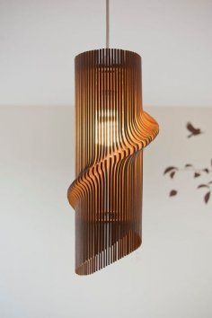 Laser Cut Wave Lamp Free Vector Laser Cut Lamps, Wooden Lampshade, Cnc Wood, Wooden Light, Lampe Design, Wooden Lamp, Wood Lamps, The Ceiling, Lamp Shades