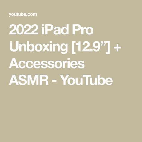 2022 iPad Pro Unboxing [12.9”] + Accessories 🎧 ASMR - YouTube Ipad Pro Unboxing, Ipad Pro Accessories, Asmr Youtube, Like And Share, Thanks For Watching, Ipad Pro, Help Me, Ipad, The Creator