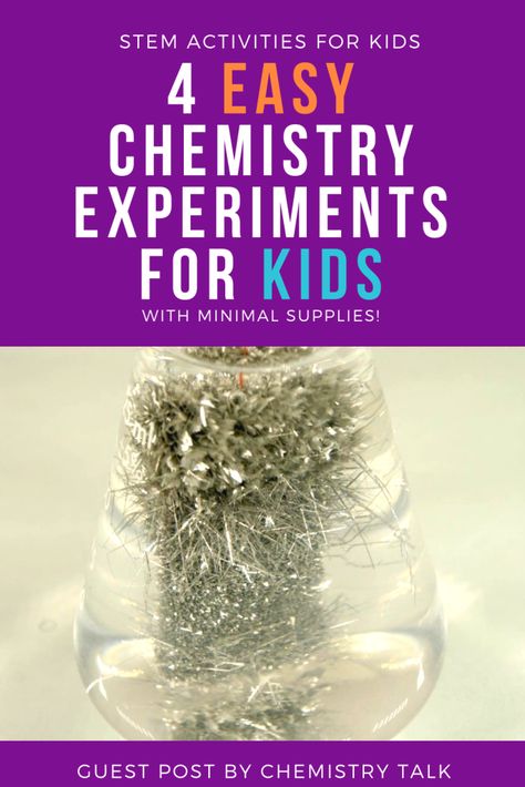 Easy Chemistry Experiments for Kids! - STEM Activities for Kids Kindergarten Chemistry, Simple Chemistry Experiments, Kids Chemistry Experiments, Middle School Chemistry Experiments, Fun Chemistry Experiments, Stem Chemistry, Expirements For Kids, What Is Chemistry, Chemistry Ideas