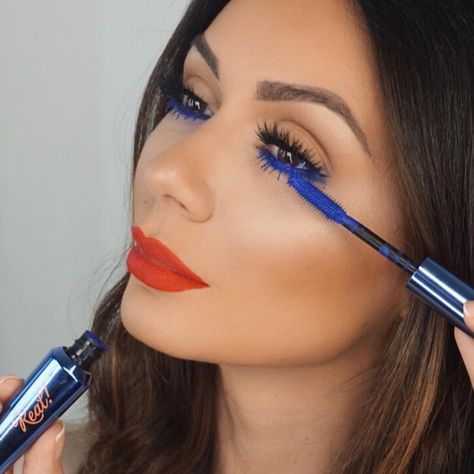 Benefit Cosmetics US on Instagram: “@makeupbylilit seriously just blue our minds with this look We’re loving her in they’re real! beyond blue liner & mascara!” Sassy Makeup, Meet Matte Hughes, Blue Mascara, Beyond Blue, Blue Liner, House Of Lashes, Becca Cosmetics, Top Makeup Products, Daily Makeup