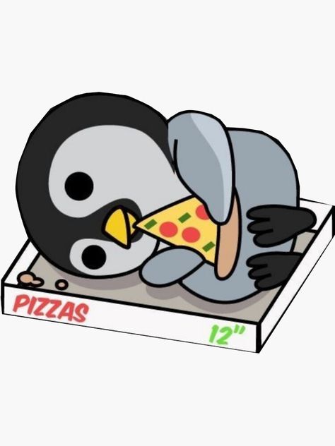 Pizza Sticker, Cartoon Penguin, Penguin Drawing, Kawaii Penguin, Illustration Manga, Penguin Love, Food Pizza, Rare Pictures, 1d And 5sos