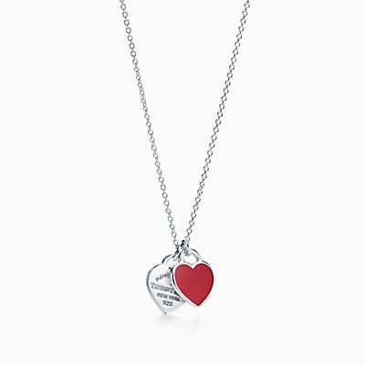 Tiffany N Co Necklace, Colar Tiffany E Co, Tiffany And Co Necklace, Diamond Drop Necklace, Tiffany And Co Jewelry, Double Heart Necklace, Tiffany Necklace, Couple Necklaces, Tiffany Jewelry