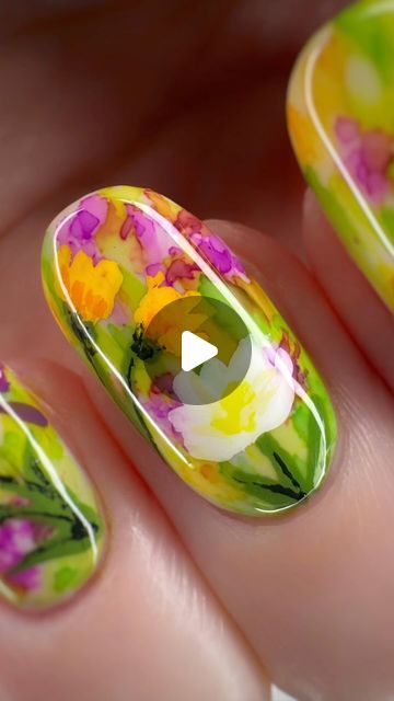 Caitlin V. on Instagram: "Wildflower nails! ***WATCH TIL THE END!!!!! I handpainted these, which is quite unusual for me, but I’m so happy with how they turned out. I started with sharpies and isopropyl alcohol to make a watercolor looking background. Then I used an assortment of nail polishes to paint some flowers in the foreground. I did some of the detail work off camera because it needed extra concentration. I wore these yesterday to go see the wildflowers in Anza Borrego State Park, which you see at the end of this video. It was sooooo beautiful! If you live nearby, go now! It’s amazing!! 🪻🌼🪻🌼🪻🌼🪻 #flowernails #wildflowernails #superbloom #anzaborrego #anzaborregowildflowers #nails #handpaintednails #nailtutorial" Wildflower Nails, Nails Watch, Anza Borrego State Park, Anza Borrego, Isopropyl Alcohol, Nail Polishes, Nail Tutorials, Flower Nails, State Park