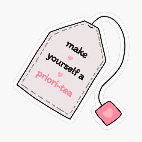 Get my art printed on awesome products. Support me at Redbubble #RBandME: https://www.redbubble.com/i/sticker/Make-yourself-a-priori-tea-tea-bag-by-wonderxwander/160405437.O9UDB?asc=u Tea Bag Sticker, Tea Stickers, Books Stickers, Medical Stickers, Bag Sticker, Bookish Stickers, Sticker Design Inspiration, Skincare Branding, Paper Box Template