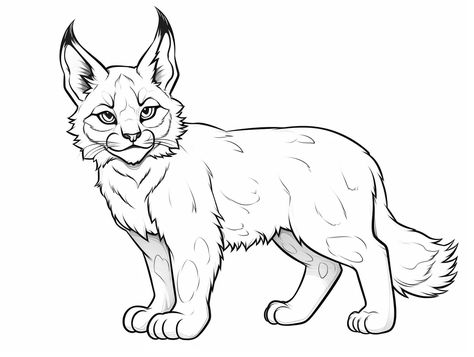 illustration of Free lynx coloring page Lynx Sketch, Lynx Cat, Majestic Cat, Iberian Lynx, Mandala Turtle, Safari Adventure, Fantasy Fairy, Happy Animals, Animal Coloring Pages