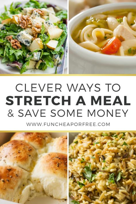 10 Cheap Ways To Stretch A Meal - Fun Cheap or Free Meal Stretching Recipes, Meals That Stretch, Batch Meals, Low Cost Meals, Frugal Recipes, Save On Foods, Budget Cooking, Sandwiches For Lunch, Menu Plan