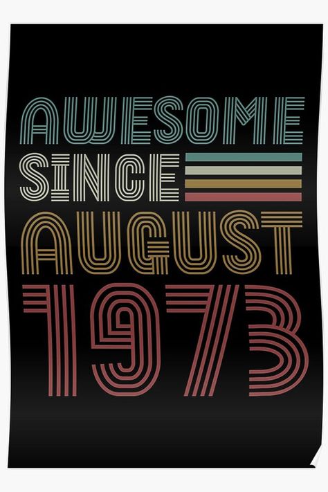 black poster with retro font and retro colored text including blue, gold, red that says awesome since august 1972 Present Ideas For Parents, Mom Present Ideas, Parent Gift Ideas, Birthday Presents Ideas, Dad Presents, 48th Anniversary, 49th Anniversary, Gifts For Mom Birthday, Retro Style Posters