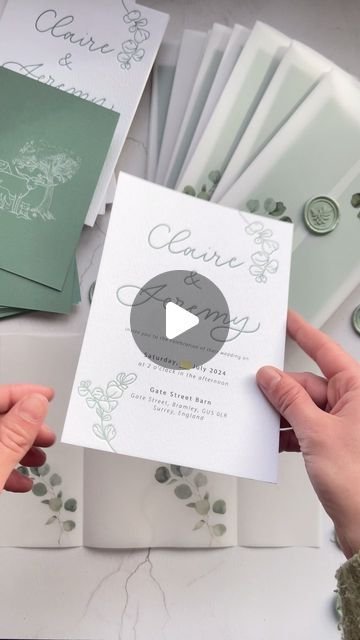 Laura Messin on Instagram: "Simplicity at it’s finest 🍃  ~ Your invitations don’t have to be ostentatious to be noticed, it’s often the understated and intimate elements that have the most impact. ~ C&J’s bespoke invitations were design with intention and the couple’s vision for their wedding at the heart. Layered with textured card and letterpress, finished with a elegant vellum wrap and luxury envelopes, these invitations were everything. ~ So excited to start bringing their vision to life ahead of their wedding in July with their on the day stationery & signage 🍃  ~ #invitations #weddinginvitation #bespokedesign #sage #greenandwhite #weddinginspiration #process #weddinginspiration #2025wedding #weddingplanning #weddingcalligraphy #weddingstationery #weddingstyle" Vellum Envelope Wedding Invitations, Vellum Wedding Invitations, Vellum Wrap, Bespoke Invitations, Invitation Inspiration, Wedding Calligraphy, Save The Date Invitations, Bespoke Design, Letterpress