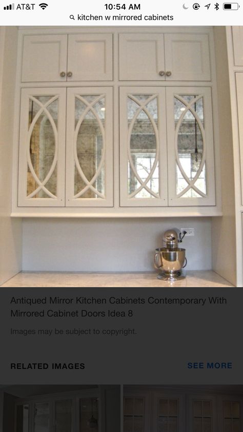 Kitchen Cabinets With Mullions, Mullion Kitchen Cabinet Doors, Mullion Inserts For Cabinets, Mirrored Kitchen, Crockery Cupboard, Mirrored Kitchen Cabinet, Counter Refrigerator, Cabinet Update, Kitchen Cabinets Storage Organizers