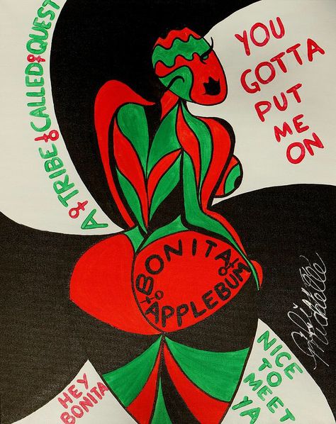 "Never A Flaw Bonita Applebum" by Aliya Michelle Bonita Applebum, Music Museum, A Tribe Called Quest, Tribe Called Quest, Music Images, Black Artwork, Black Cartoon, Hip Hop Culture, Afro Art