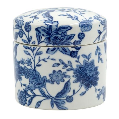 Providence Blue & White Floral Porcelain Box, 5" Delft Blue Pottery, French Blue Decor, Decorating With Blue And White Porcelain, Blue And White Decor, Blue And White Dinnerware, Chinoiserie Decor, Blue And White Pillows, Farmhouse Outdoor Decor, Floor Candle Holders