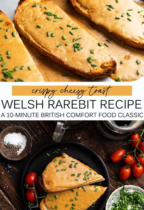 Welch Rabbit Recipe, Welsh Rabbit Recipe, Welsh Rarebit Recipe Traditional, Irish Rarebit Recipe, Welch Rarebit, Uk Dishes, British Food Recipes, Welsh Rarebit Recipe, Rarebit Recipe