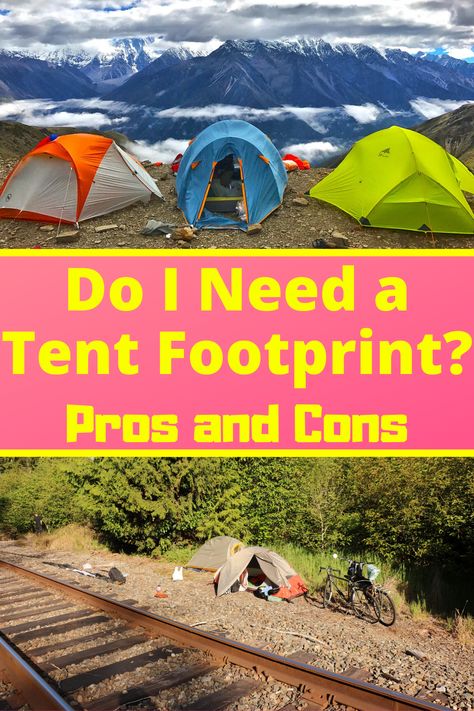 Tents these days are expensive and fragile. This is the result of complex ultralight designs and modern high tech fabrics. After spending hundreds of dollars on a new tent, you want it to last as long as possible. One way to increase the lifespan of your tent is to use a footprint. This guide outlines the purpose of a tent footprint and what to consider when buying one. I’ll also explain how to make your own tent footprint on the cheap. #Hiking #Camping #Tent #TentFootprint #Tyvek #Ultralight Food Essentials, Cheap Camping, Tent Footprint, Camping Food Ideas, Camping Shelters, Backpacking Gear, Camping Outfits, Hiking Tips, Hiking Trail