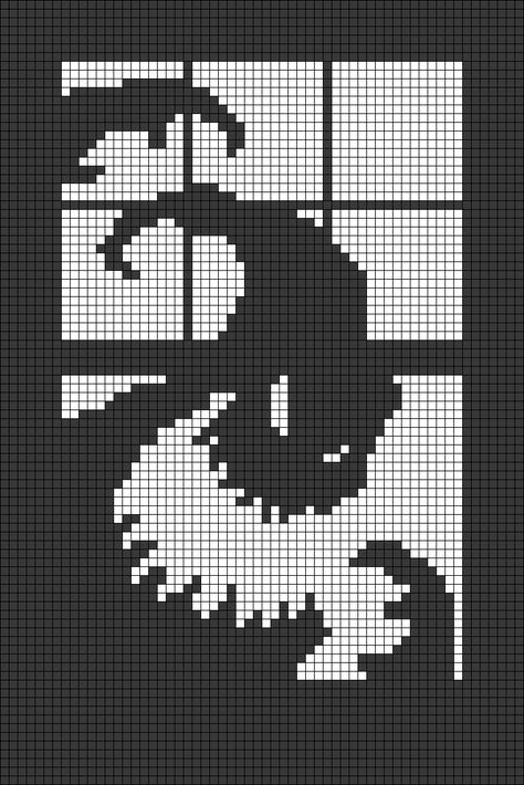 Oogie Boogie Alpha Pattern, Nightmare Before Christmas Pixel Art Grid, Crochet Grid Patterns Horror, Coraline Pixel Art Grid, Pixel Art Grid Halloween, Scream Crochet Grid, Beetlejuice Alpha Pattern, Crochet Grid Blanket, Halloween Pixel Grid