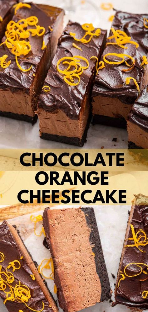 Chocolate Orange Cheesecake (No Bake) - Dessert for Two Unusual Desserts, Orange Cheesecake Recipes, Orange Recipes Dessert, Cake Chart, Unusual Dessert, Chocolate Orange Cheesecake, Eggless Cookie, Creamy Chocolate Cheesecake, Cheesecake No Bake