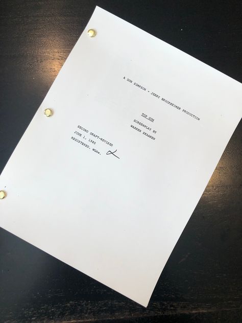 This is a collector's reprint of WARREN SKAAREN's Revised Second Draft of the film t o p g u n.  -Professionally printed on high-quality paper bound with industry-standard brass-plated fasteners. The script comes in a clear protective sleeve with a stabilizing insert to keep your script well protected!  **Framed option now available! (US Only) Your script will come already framed and ready to display or gift! Frames are Black Composite Wood with Polished Glass suitable for hanging on your wall o Acting Aesthetic Film Script, Play Script Aesthetic, Tlc Photoshoot, Actor Script, Script Aesthetic, Script Movie, Gift Frames, Actress Career, Tom Cruise Movies