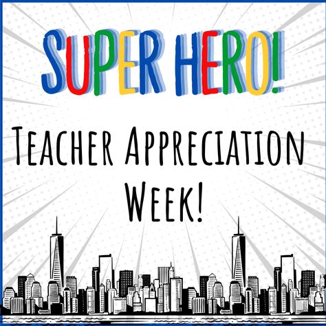 Superhero Teacher Appreciation Week! —  TailorED Education Superhero Teacher Appreciation Week, Superhero Teacher Appreciation Gifts, Superhero Teacher Appreciation, Teacher Appreciation Week Themes, Teacher Appreciation Themes, Superhero Teacher, Teacher Themes, Super Hero Theme, Super Teacher