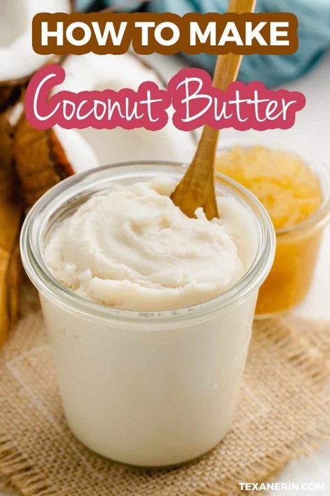 This coconut butter recipe uses one ingredient and one bowl! A super easy recipe for coconut butter that is smooth and is ready to spread! Grab this simple recipe for coconut butter now! #coconut #butter #homemade #food #easyrecipes #healthy Coconut Butter Benefits, Coconut Pulp Recipes, Blender Butter, Coconut Butter Recipes, Marzipan Recipe, Diy Butter, Butter Homemade, Coconut Dessert, Butter Recipes