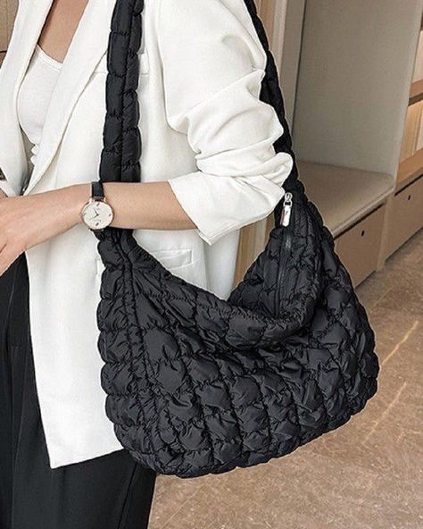 Puffer Bag // SOLD! N4,000 Swipe for styling inspo (image source @pinterest) Puff Quilt, Quilted Crossbody Bag, Curvy Dress, Quilted Bag, Carry All Bag, Romper Pants, China Fashion, Trending Dresses, Crossbody Strap