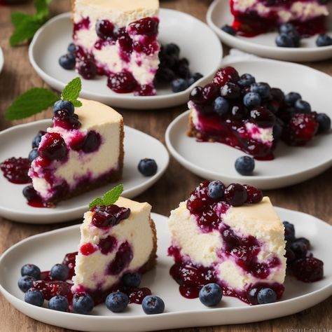 How To Make Huckleberry Cheesecake Print Cheesecakes are always a heavenly treat! It's soft, sweet, and easily melts in your mouth. Huckleberry Cake Recipes, Huckleberry Cheesecake, Huckleberry Recipes, Pork Spices, Blueberry Delight, Delicious Cheesecake Recipes, Spiced Vegetables, Dessert Ingredients, Cheesecake Recipe