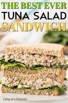 We enjoy this tuna salad sandwich recipe year round for quick meals and it is delicious. It's perfect for those days you don't want to heat up the kitchen. Tuna Salad Sandwich Recipe, Tuna Salad Recipe Easy, Tuna Sandwich Recipes, Best Tuna Salad Recipe, Tuna Fish Recipes, Best Tuna Salad, Salad Sandwich Recipe, Tuna Salad Sandwich, Healthy Tuna