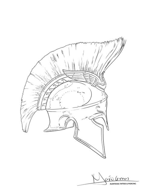 Spartan Tattoo Sketch, Achilles Helmet Drawing, Roman Warrior Drawing, Drawings Of Knights, Gladiator Tattoo Stencil, Spartan Warrior Drawing, Spartan Tattoo Stencil, Spartan Sketch, Achilles Drawing