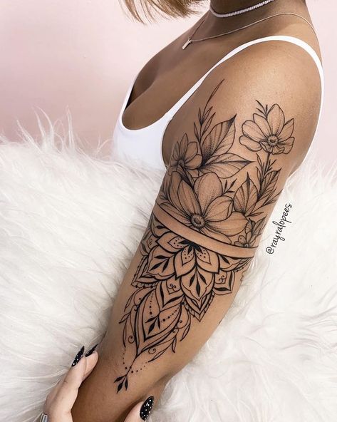 Tato Mandala, Arm Sleeve Tattoos For Women, Hip Tattoos Women, Forearm Tattoo Women, Leg Tattoos Women, Dope Tattoos For Women, Shoulder Tattoos For Women, Stylist Tattoos, Arm Tattoos For Women