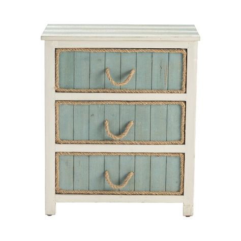 Highland Dunes Harrill 28'' Tall Solid Wood 3 - Drawer Accent Chest & Reviews | Wayfair Coastal Hawaiian Decor, Nautical Bedroom Theme, Beach Apartment Decor Coastal Style, Coastal Furniture Ideas, Coastal Modern Living Room, Beach Style Furniture, Coastal Dresser, Beachy Farmhouse, Paint Cabinet