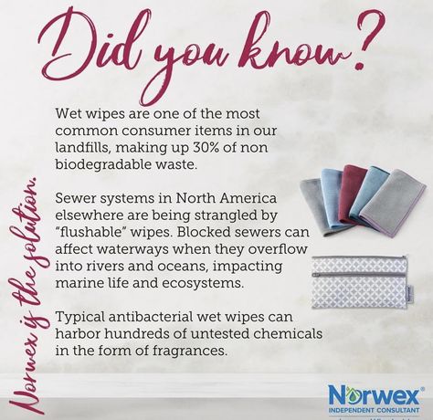 Norwex Envirocloth, Biodegradable Waste, Norwex Biz, Norwex Cleaning, Flushable Wipes, Sewer System, Wet Wipe, Marine Life, Biodegradable Products