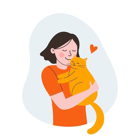 Niña sostiene y abraza al gato niños cac... | Premium Vector #Freepik #vector #chica #ilustracion-chicas #anime-chicas #chica-dibujo Cat And Girl Drawing, Cute Animal Illustration, Easy Drawing, Cat Illustration, Animal Illustration, Girl Drawing, Easy Drawings, Premium Vector, Alpaca