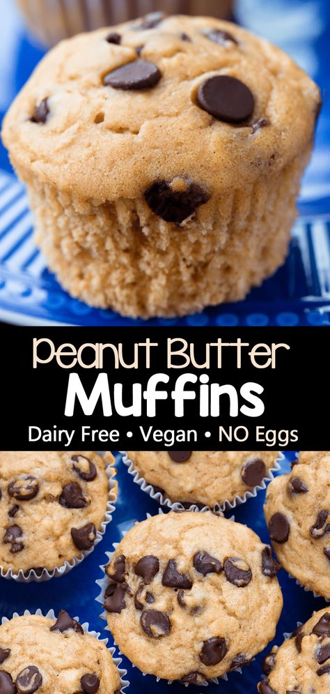 Fluffy Peanut Butter Muffins With No Banana Healthy Peanut Butter Breakfast, Vegan Muffin Recipe, Peanut Butter Muffins Recipes, Homemade Banana Muffins, Dessert Favorites, Ella Vegan, Butter Muffins, Peanut Butter Breakfast, Peanut Butter Muffins