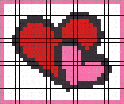 Alpha pattern #116440 | BraceletBook Perler Valentine Patterns, Pixel Art Valentines Day, Valentines Day Pixel Art, Valentine’s Day Perler Beads, Valentines Day Perler Bead Patterns, Valentines Pixel Art, Valentines Perler Beads, Square Drawings, Pixel Art Love