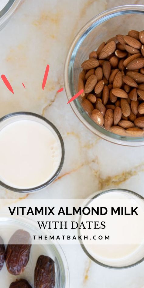 Here's my all-time hands-down favorite Vitamix almond milk made with dates. If you are looking for a Whole30 and Paleo compliant milk alternative- try it! It's easy, creamy, and homemade. #almondmilk #nutmilk #almondmilkrecipes #vitamixrecipes #dairyfreerecipes #vitamix #dairyfree Vitamix Almond Milk, Dairy Free Appetizers, Make Almond Milk, Almond Milk Recipes, Beginner Recipes, Homemade Almond Milk, Easy Recipes For Beginners, Baby Puree Recipes, Vanilla Milk