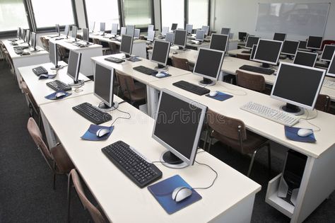 Computer classroom 4. Interior of classroom with computers , #Sponsored, #classroom, #Computer, #computers, #Interior #ad Computer Room School, Computer Classroom Design, Computer Library, School Computer Lab Design, School Computer Room, Lab Komputer, Computer Lab Design, School Computer Lab, Computer Classroom