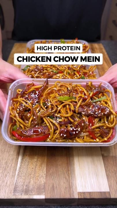 High Protein Chicken Chow Mein Noodles Meal Prep!🍜🔥 One of the easie... | jalalsamfit | TikTok Noodles Meal Prep, Sauce Brand, High Protein Chicken, Chicken Chow Mein, Chow Mein Noodles, Better Than Takeout, Healthy High Protein Meals, Healthy Lunch Meal Prep, Easy Healthy Meal Prep