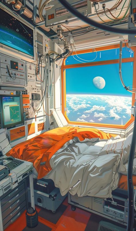 Bedroom Anime, Uicideboy Wallpaper, Sci Fi Aesthetic, Futuristic Designs, Sci Fi Wallpaper, Pixel Art Landscape, Spaceship Interior, Futuristic Art, Cool Wallpapers Art